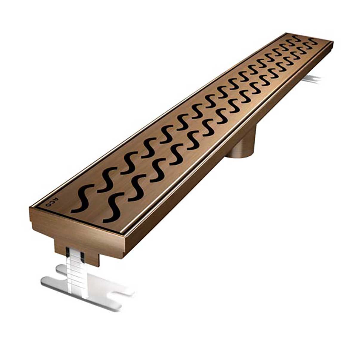 Quartz by ACO Hawaii linear shower drain Oil-Rubbed Bronze