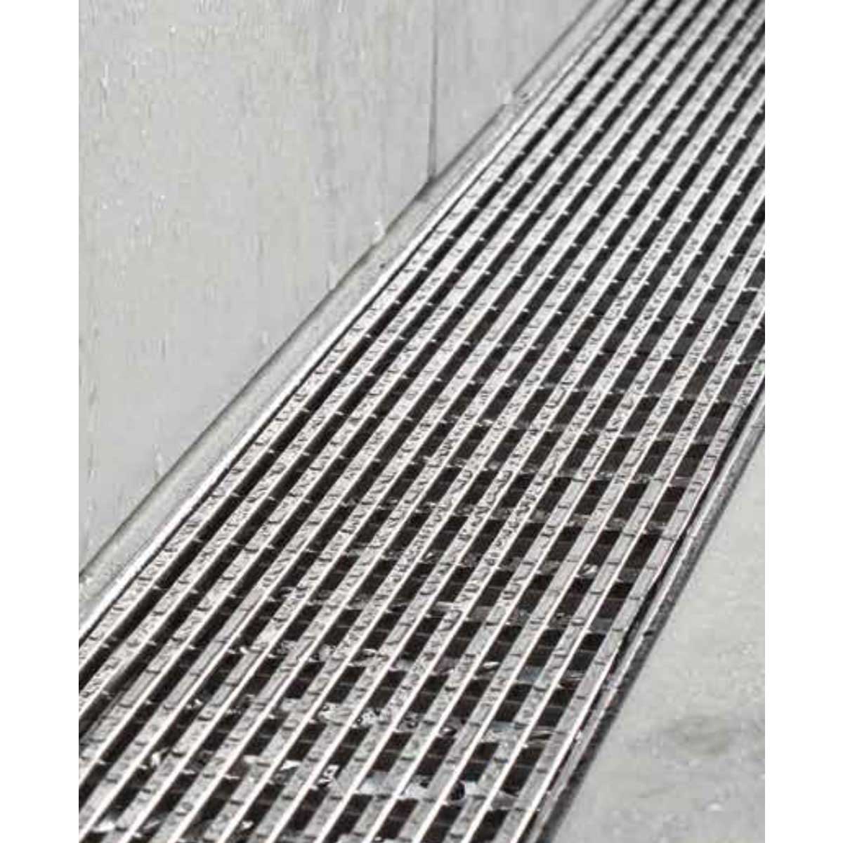 Quartz Linear Wedge shower drain in Brushed Stainless