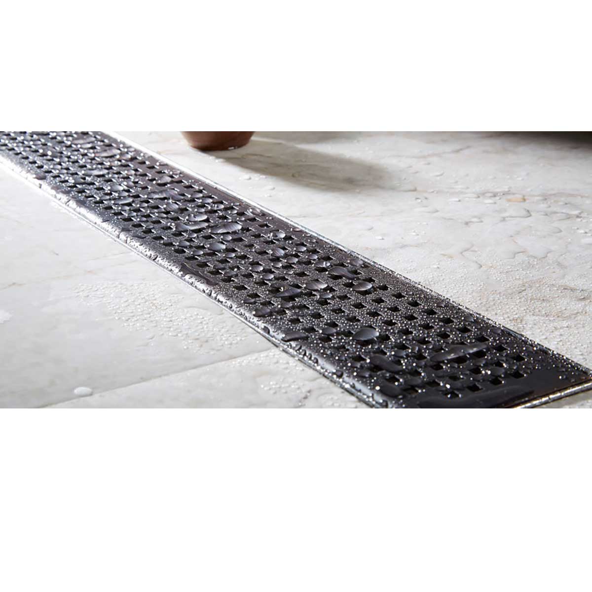 Quartz by ACO Matte Black linear shower channel drain