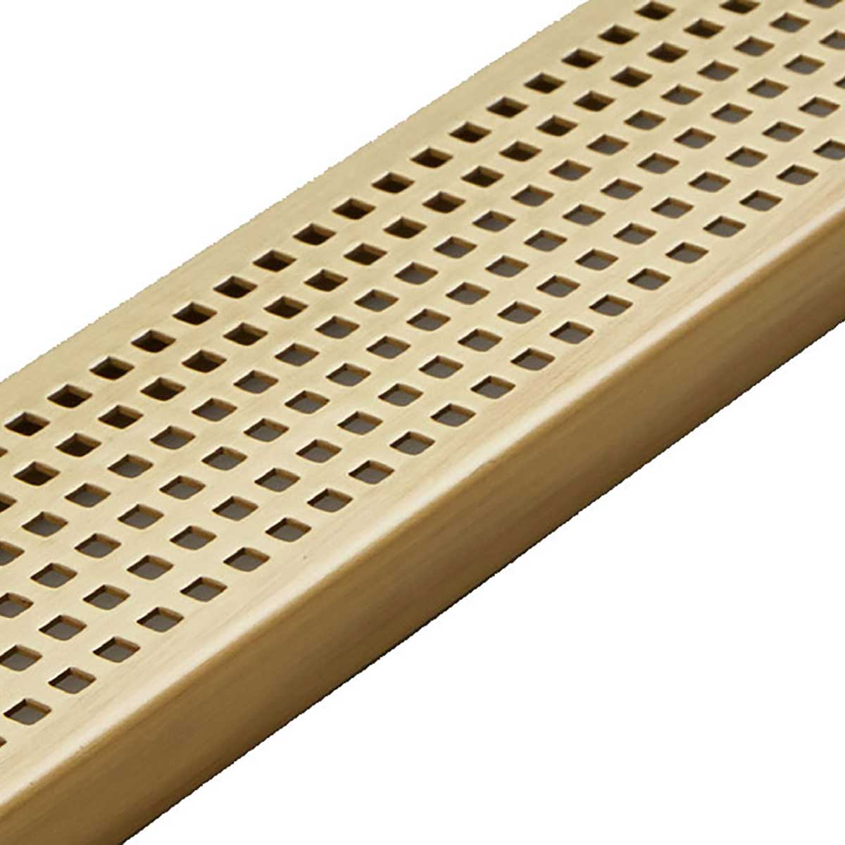 Quartz by ACO Satin Brass shower drain for modern bathroom renovation