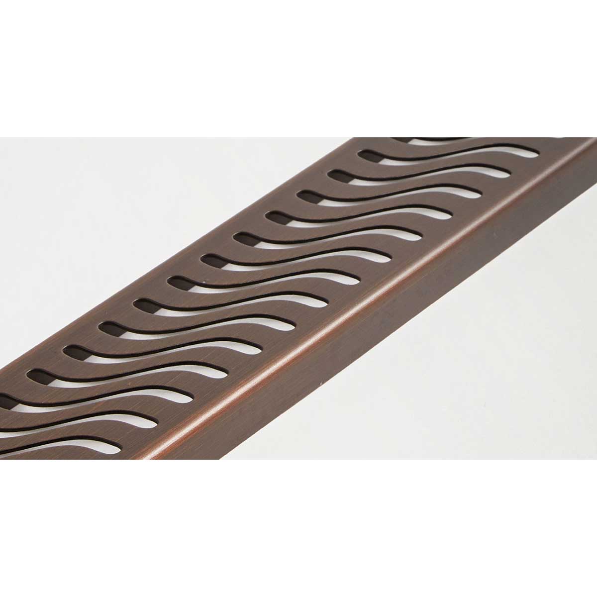 QuARTz Linear Shower Drain with Flag Grate - Oil Rubbed Bronze