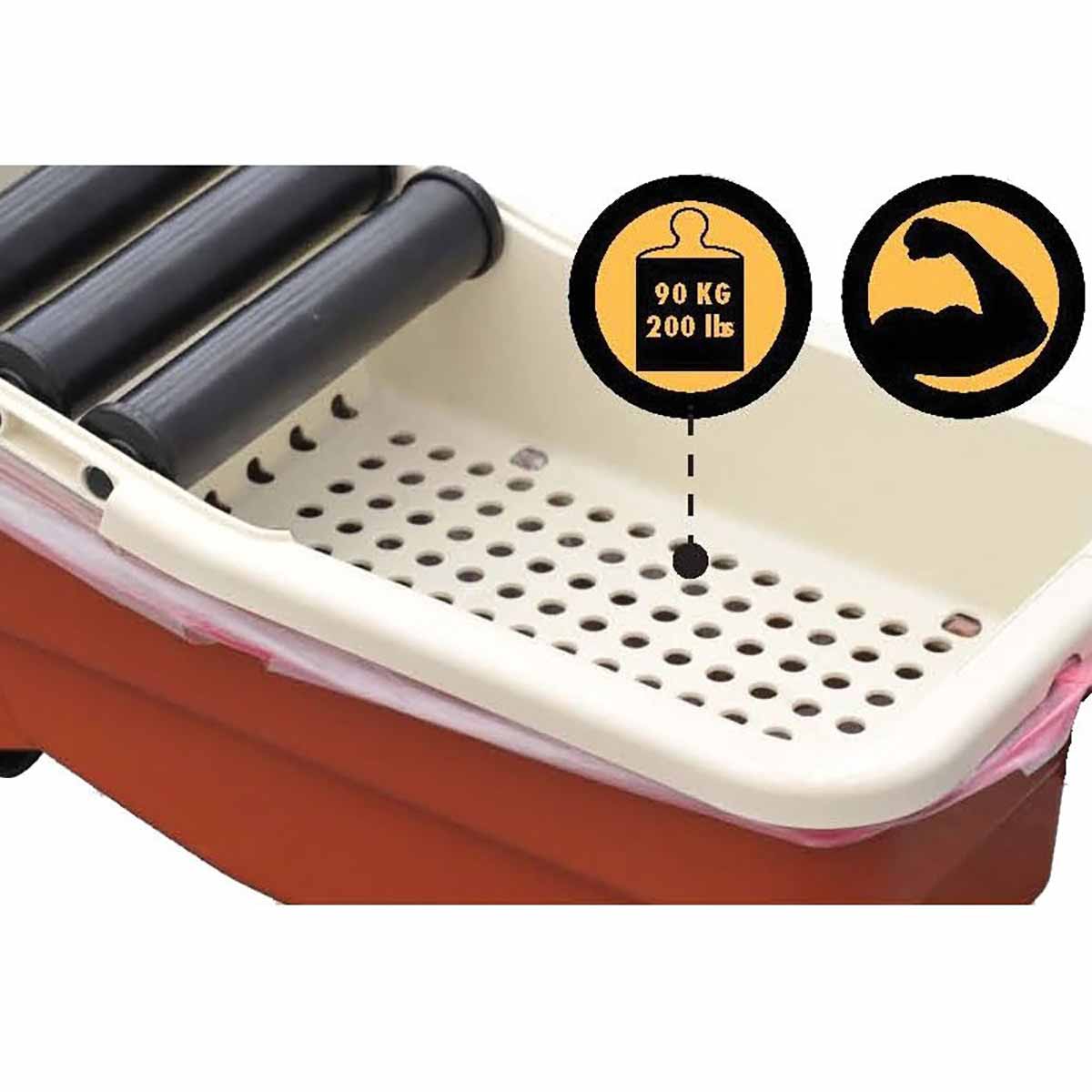 Raimondi Easy Wash Bucket with durable wheels for tile installation