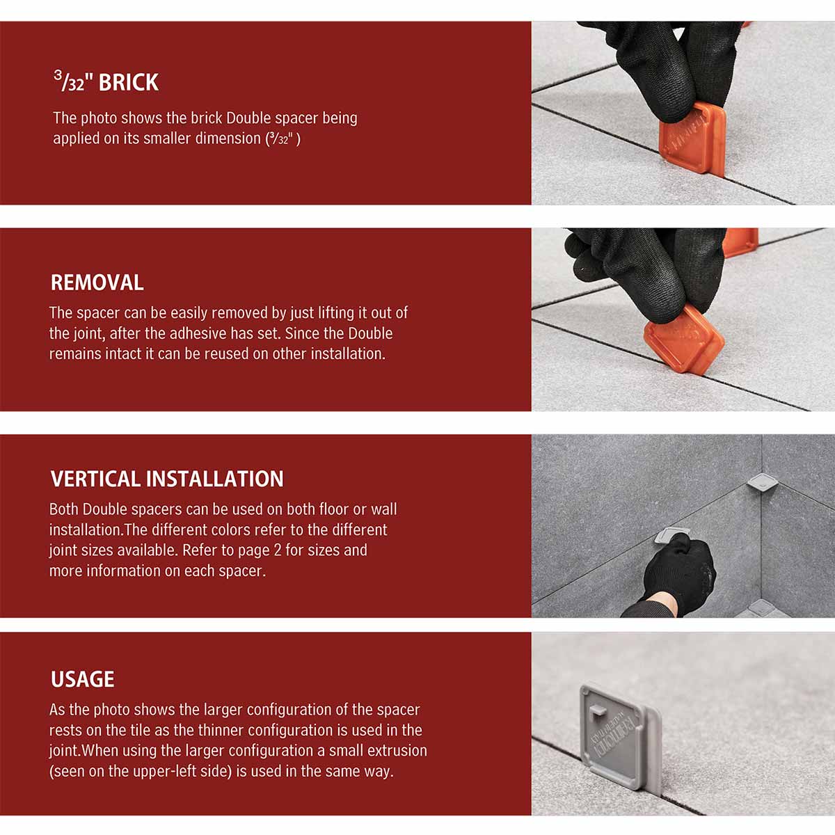 Raimondi Double Spacers Removable and Reusable Dual Size