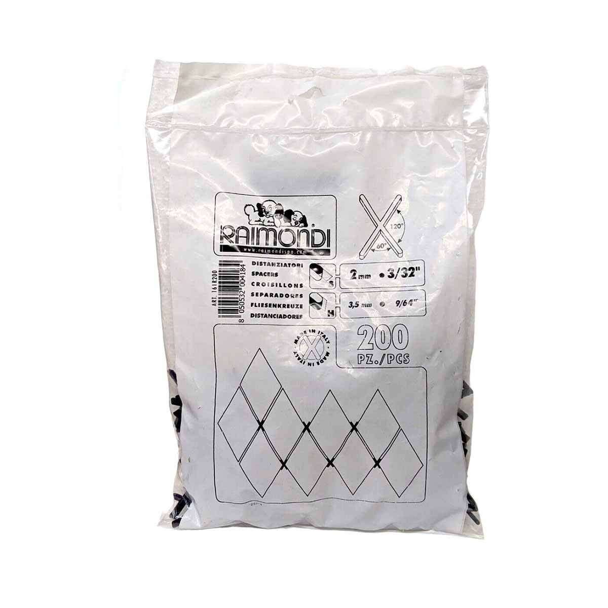 Raimondi X Spacers for Rhombus Tile 2mm - 200 Pack