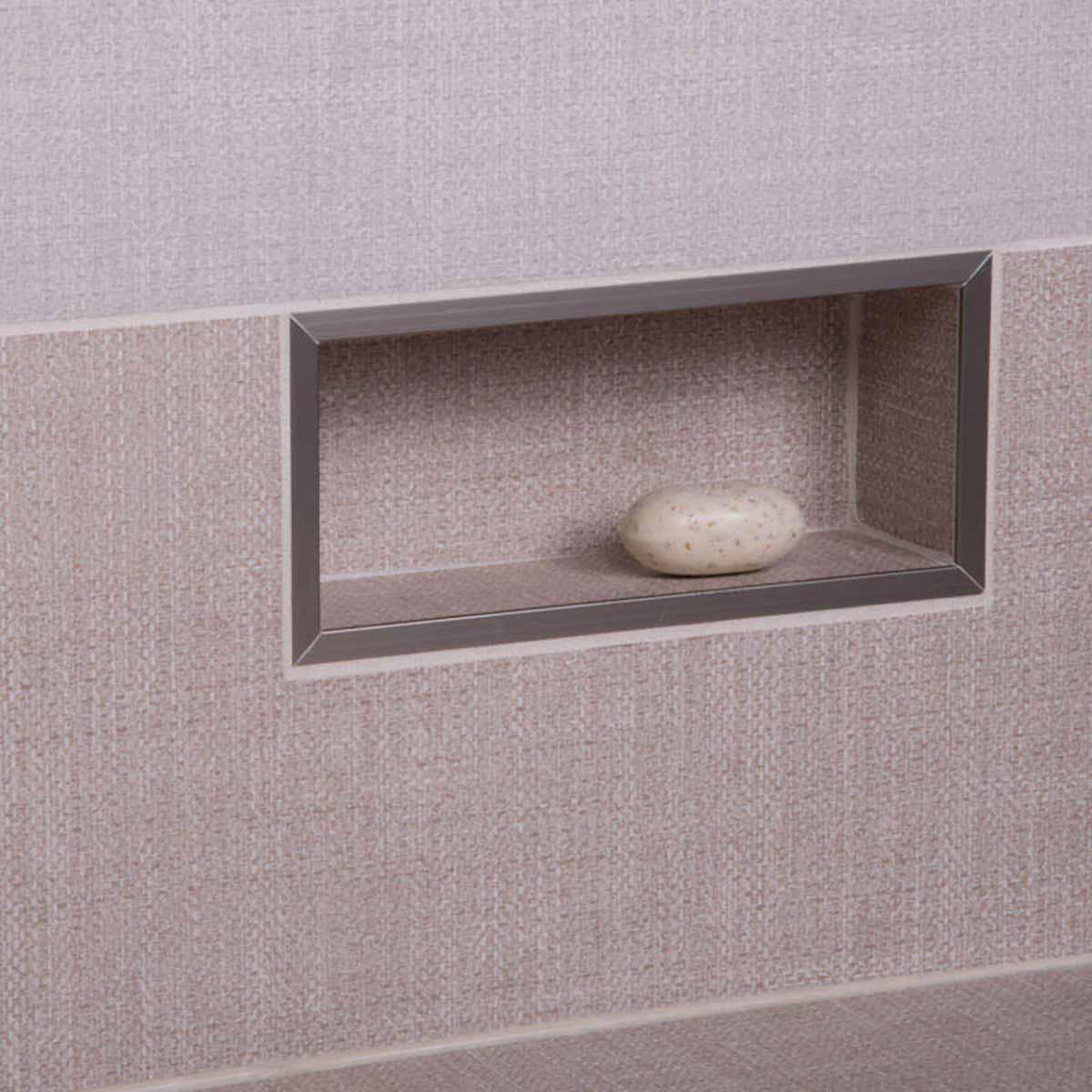 Waterproof 6x14 shower niche for porcelain tile shower installation
