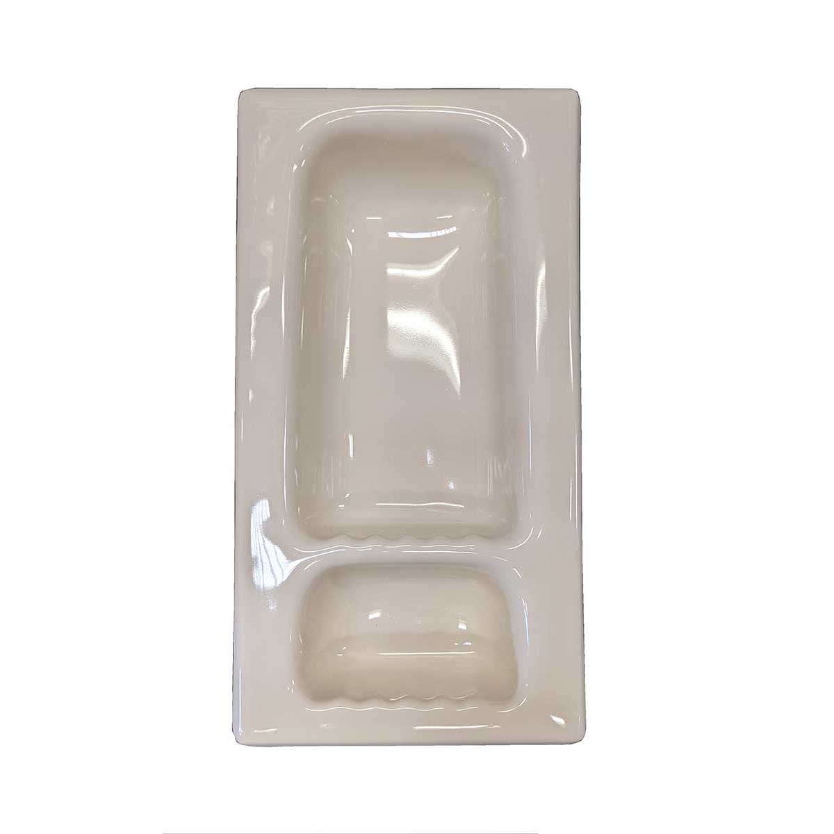 Recessed Shampoo Soap Porcelain Narrow Biscuit Glossy
