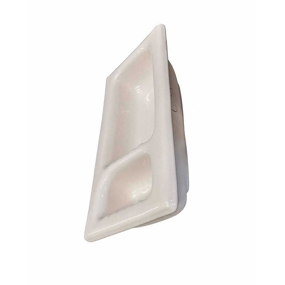 Recessed Shampoo Soap Porcelain Narrow Biscuit Glossy