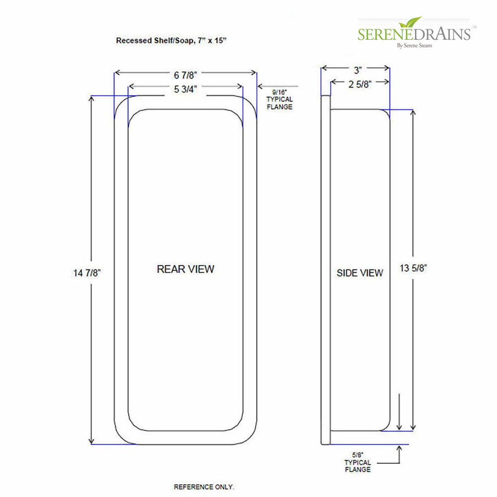 Recessed Shampoo Soap Porcelain Narrow Parchment Glossy