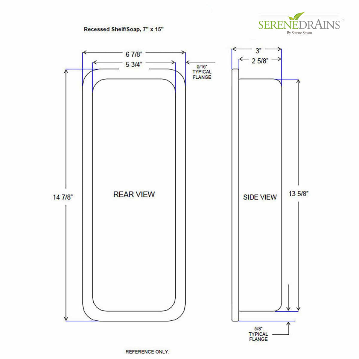 Recessed Shampoo Soap Porcelain Narrow Parchment Glossy