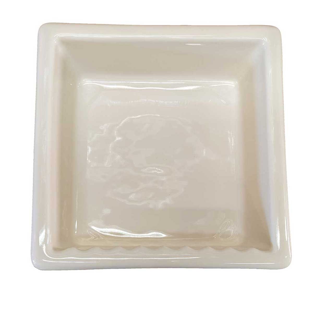 Recessed Shampoo Square Porcelain Biscuit Glossy