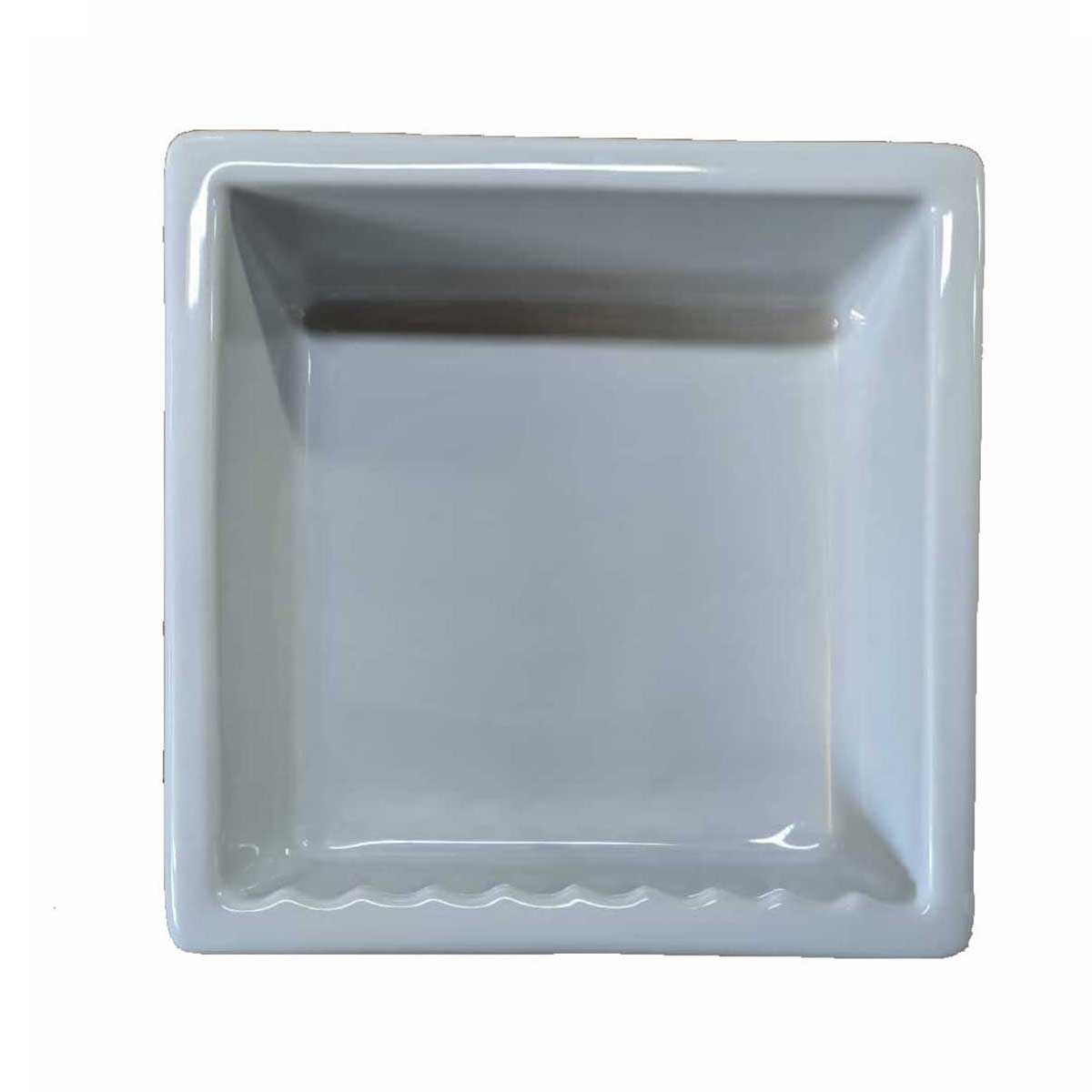 Recessed Shampoo Square Porcelain Sterling Silver