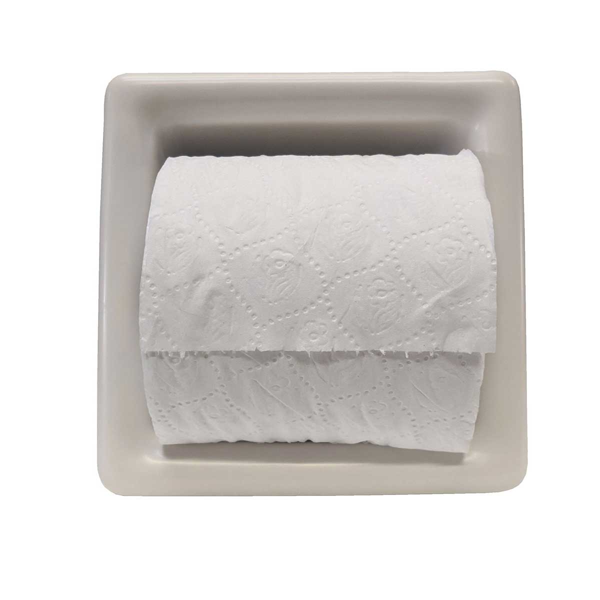 Porcelain Recessed Tissue Holder Biscuit Matte