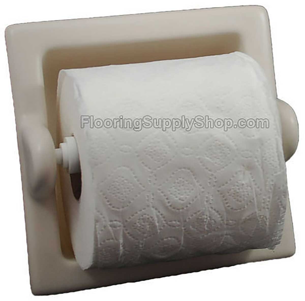 Recessed Tissue Holder Extended - Biscuit