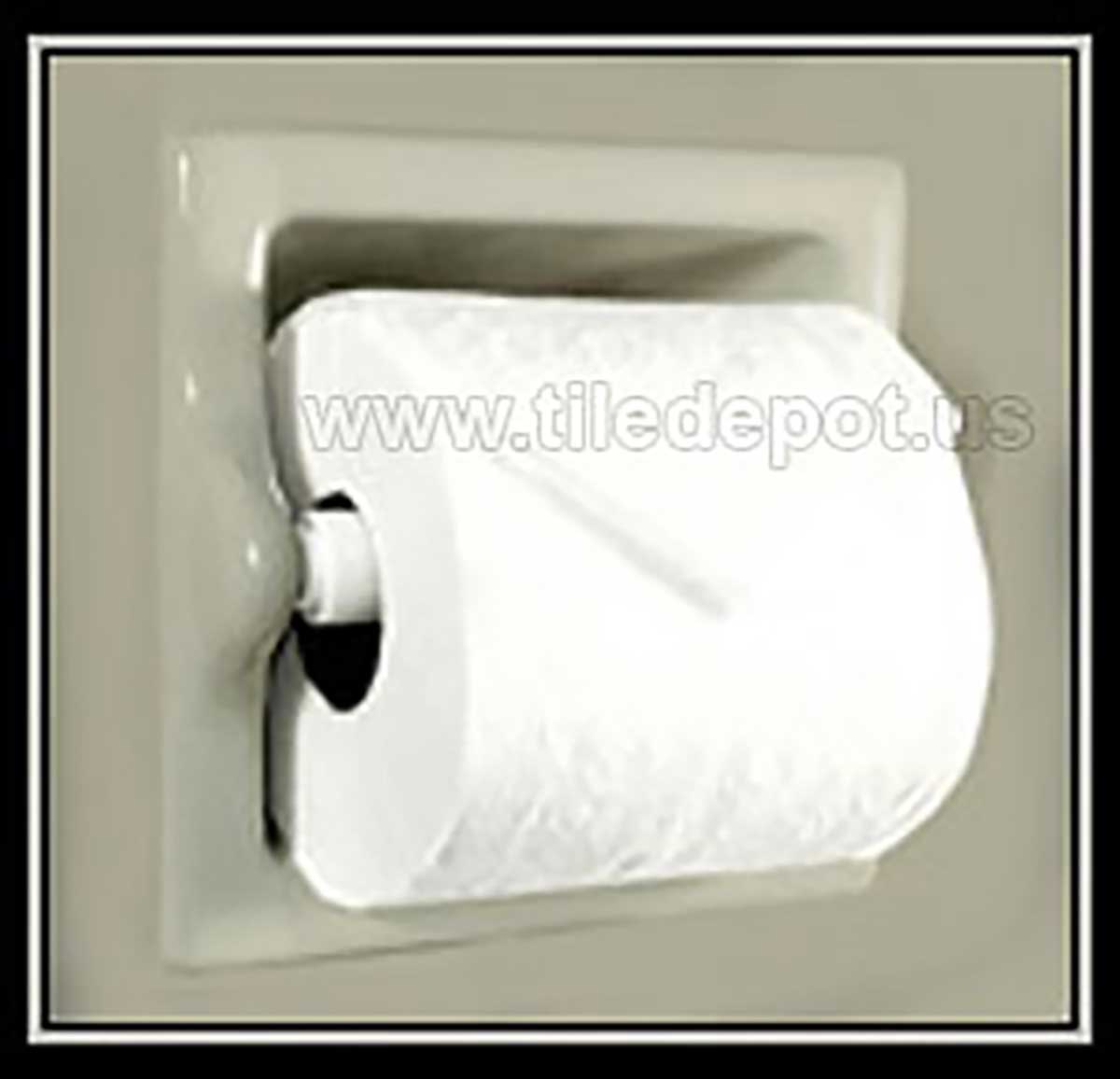 Recessed Tissue Holder Extended - Parchment Matte