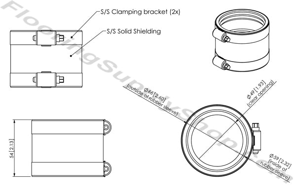 SereneDrains Linear Shower Drain Clad Flexible Coupling