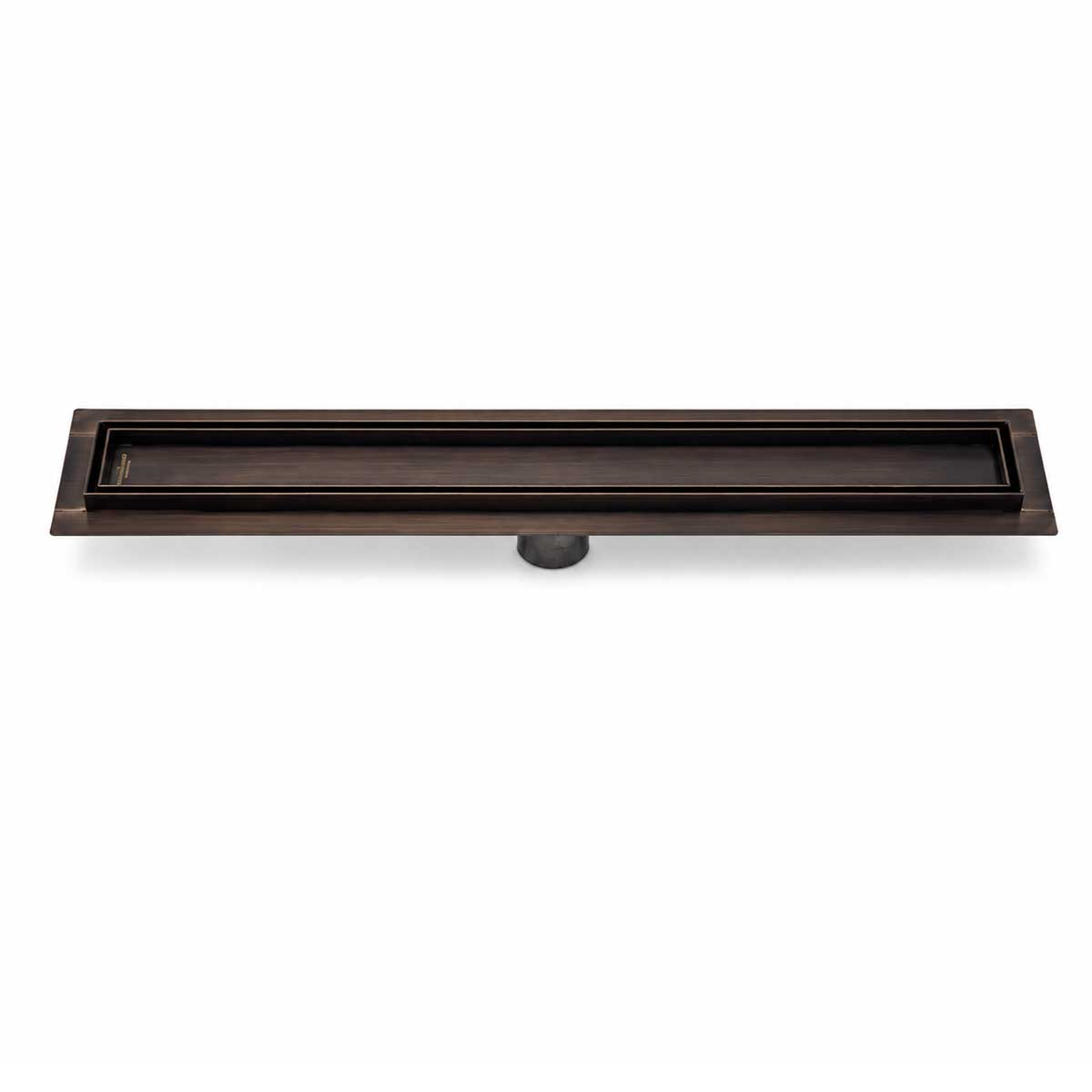Oil rubbed bronze linear shower drain with tile insert grate