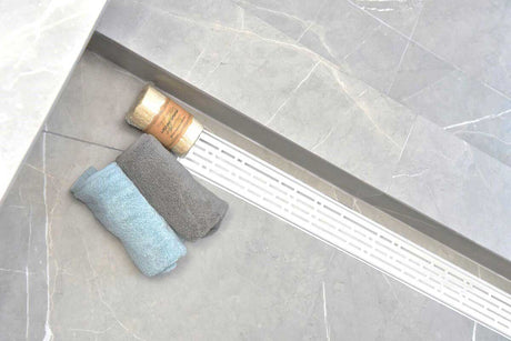 SereneDrain broken Lane Linear shower drain in White