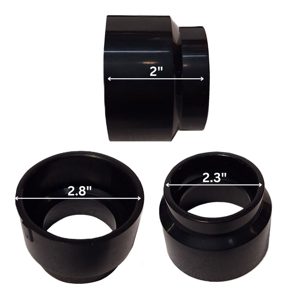 SereneDrains Plastic Reducer Coupling 1-1/2 in x 2 in ABS PVC DWV Pipe Fitting Adapter