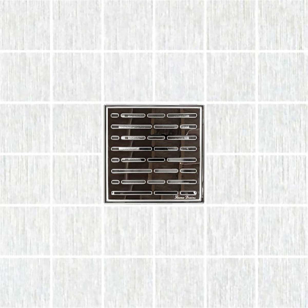 SereneDrains Square Shower Drain Broken Lane Polished 6