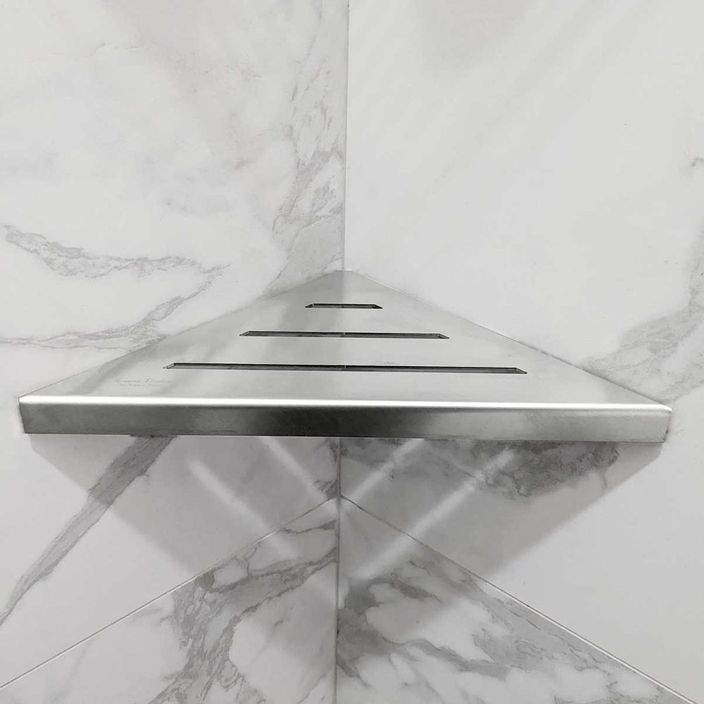 SereneDrains Triangle Shelf Stainless Steel Brushed Stainless 9