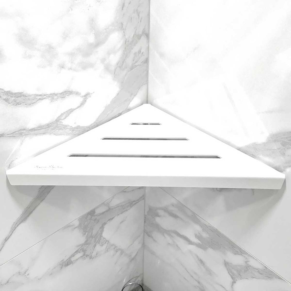 SereneDrains Triangle Shelf Stainless Steel - Matte White 9