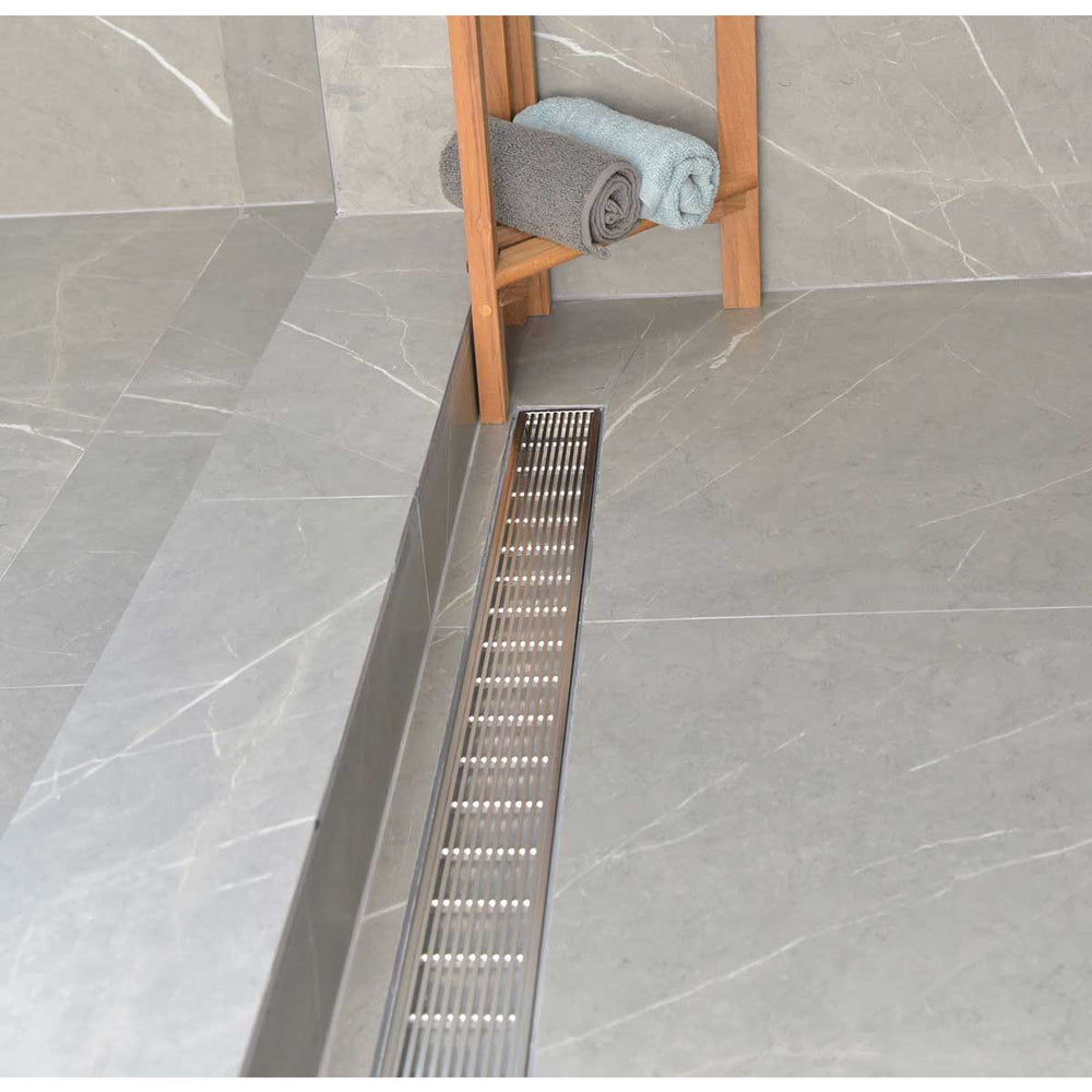 SereneDrains Linear Shower Drain Linear Wedge - Brushed 24
