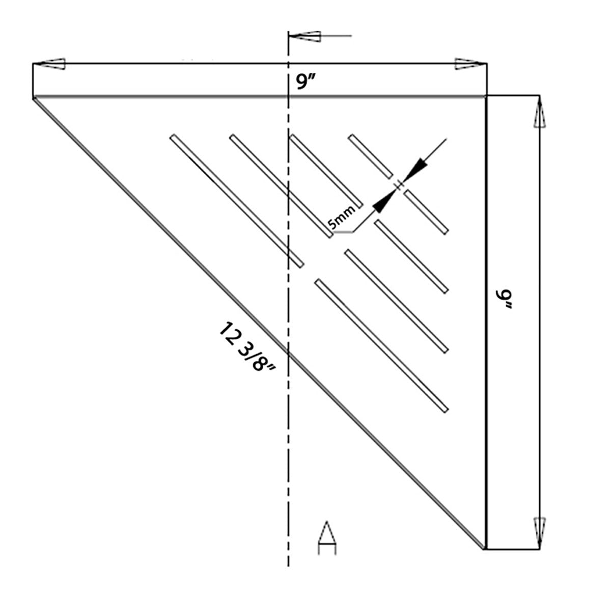 SereneDrains Triangle Shelf Stainless Steel - Satin Gold 9