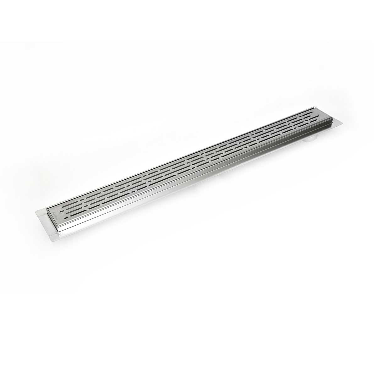 SereneDrains Linear Shower Drain Offset Outlet Broken Lane - Brushed 39
