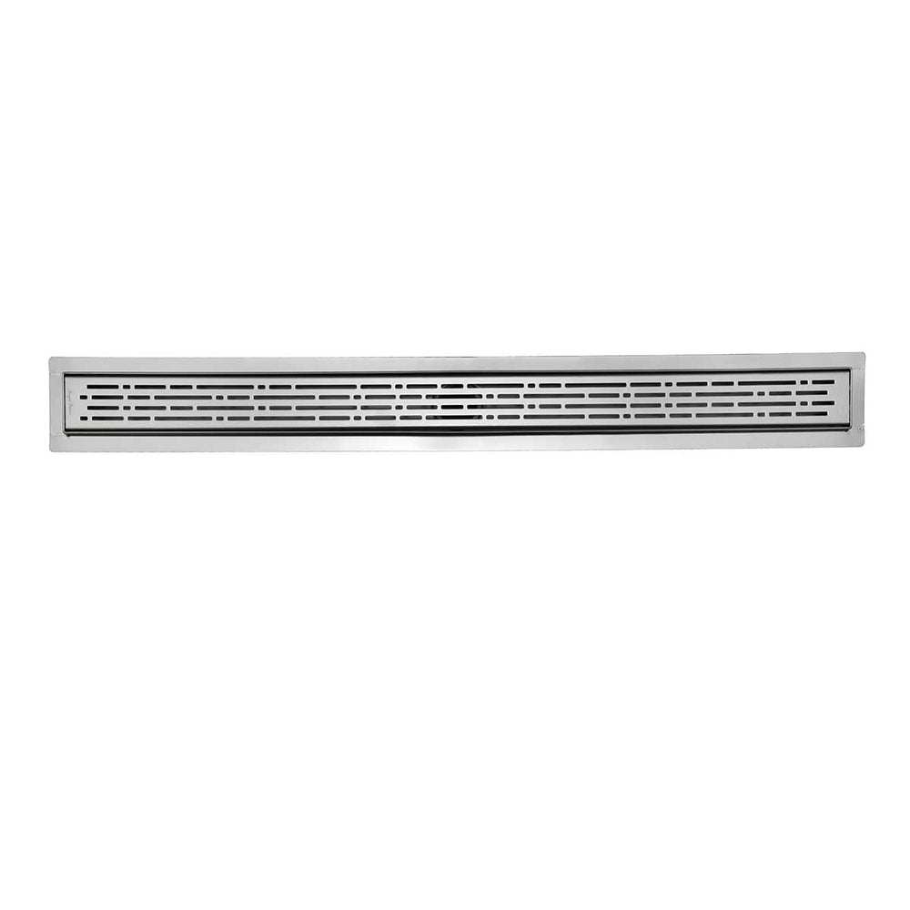 SereneDrains Linear Shower Drain Offset Outlet Broken Lane - Brushed 39