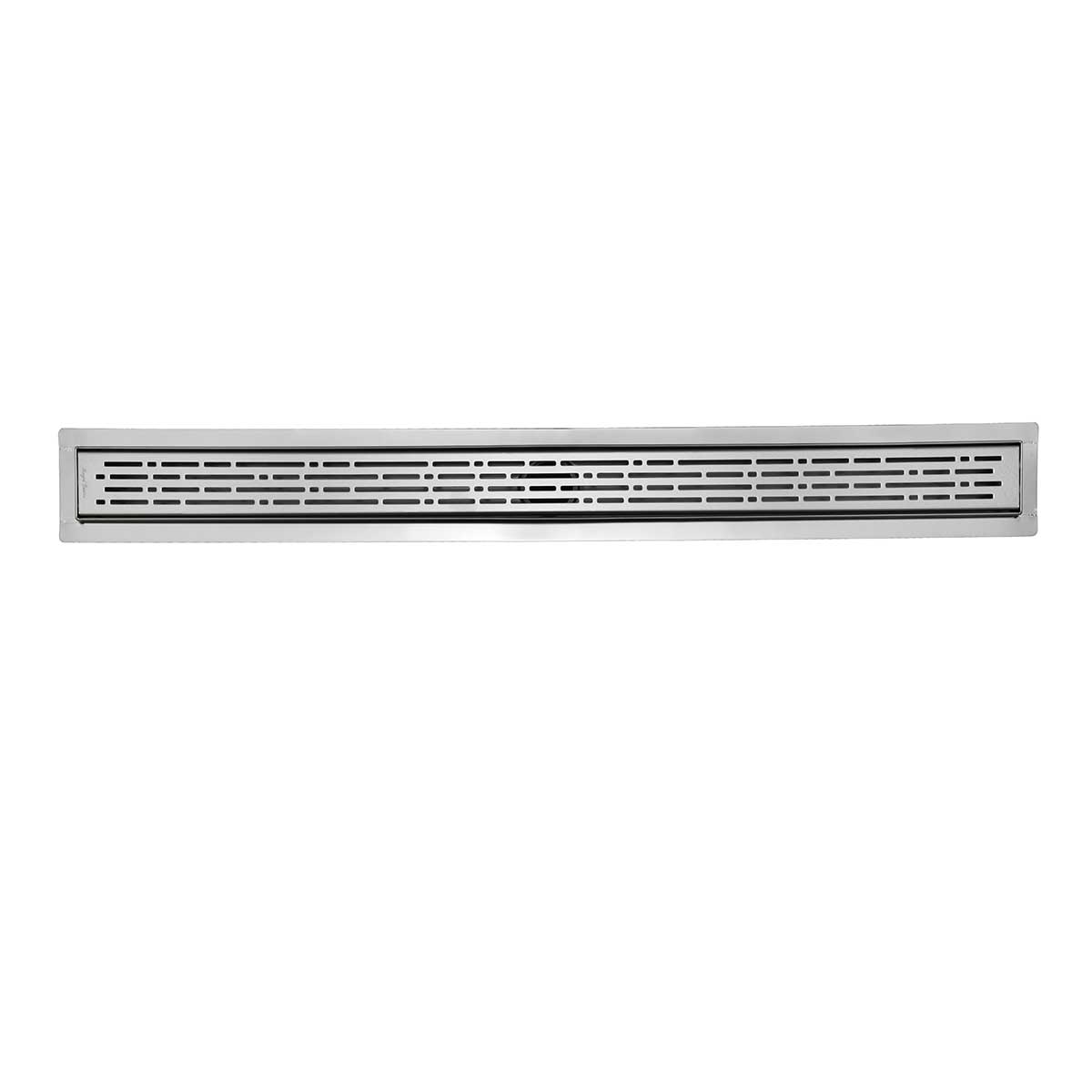 SereneDrains Linear Shower Drain Offset Outlet Broken Lane - Brushed 39