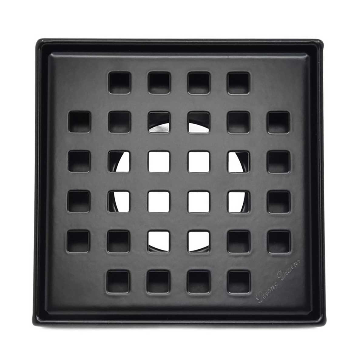 SereneDrains Square Shower Drain Traditional Square 4 Black