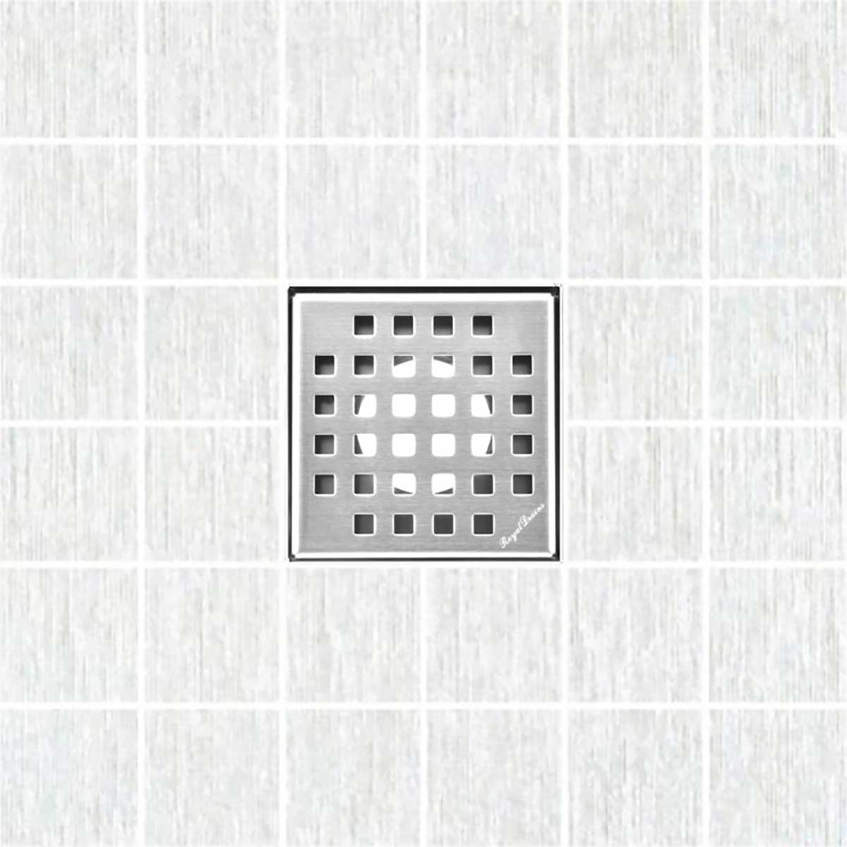 SereneDrains Square Shower Drain Traditional Square 4 Polished