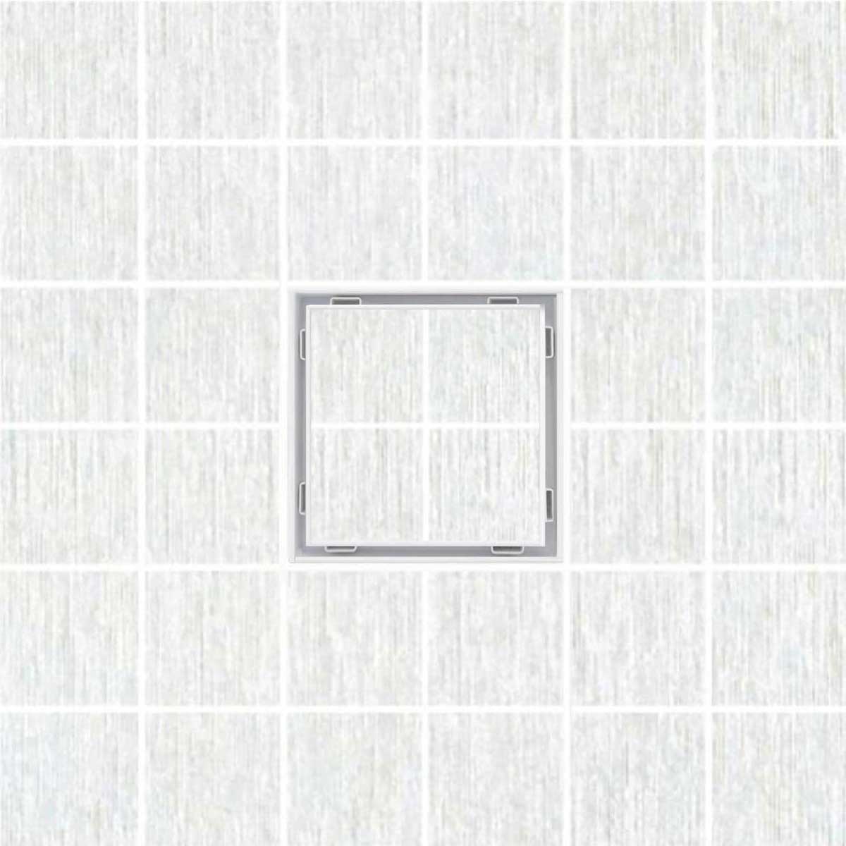 SereneDrains Square Shower Drain Kit with Base - Tile Insert - Matte White - 5 Inch