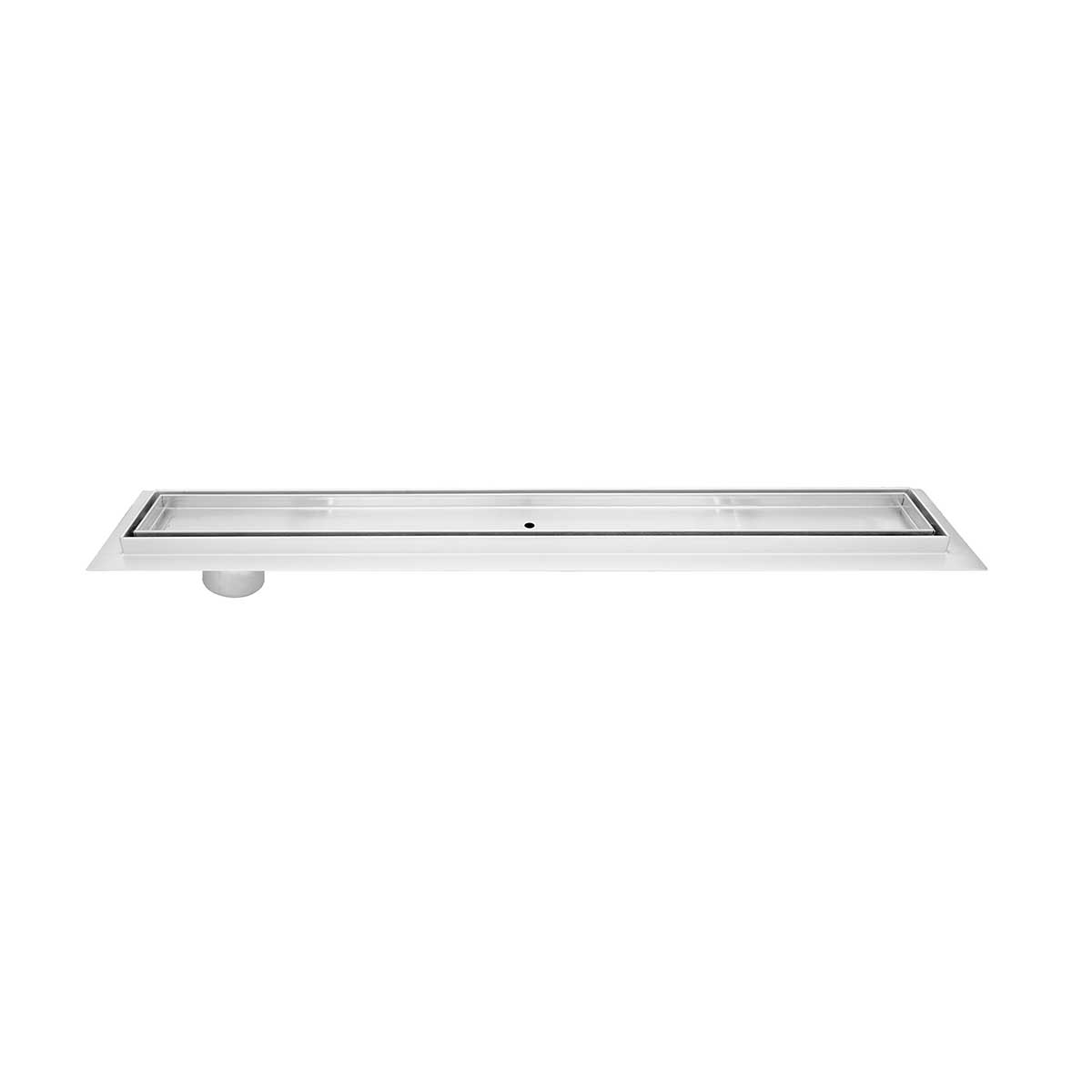 SereneDrains Linear Shower Drain Offset Outlet Tile Insert - Brushed 35