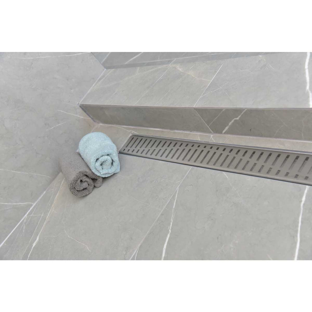 SereneDrains Linear Shower Drain Wind - Brushed Stainless 24