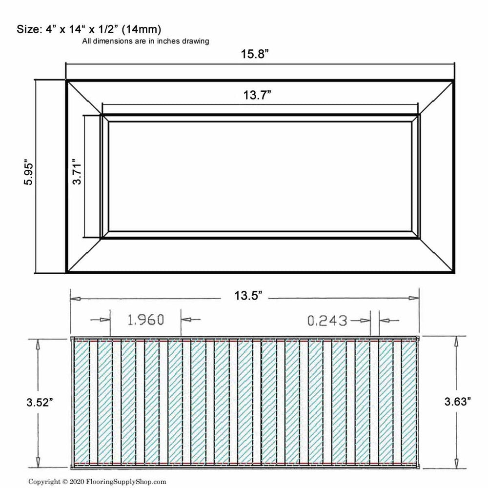 Chameleon Tile Vent Registers 4 x 14