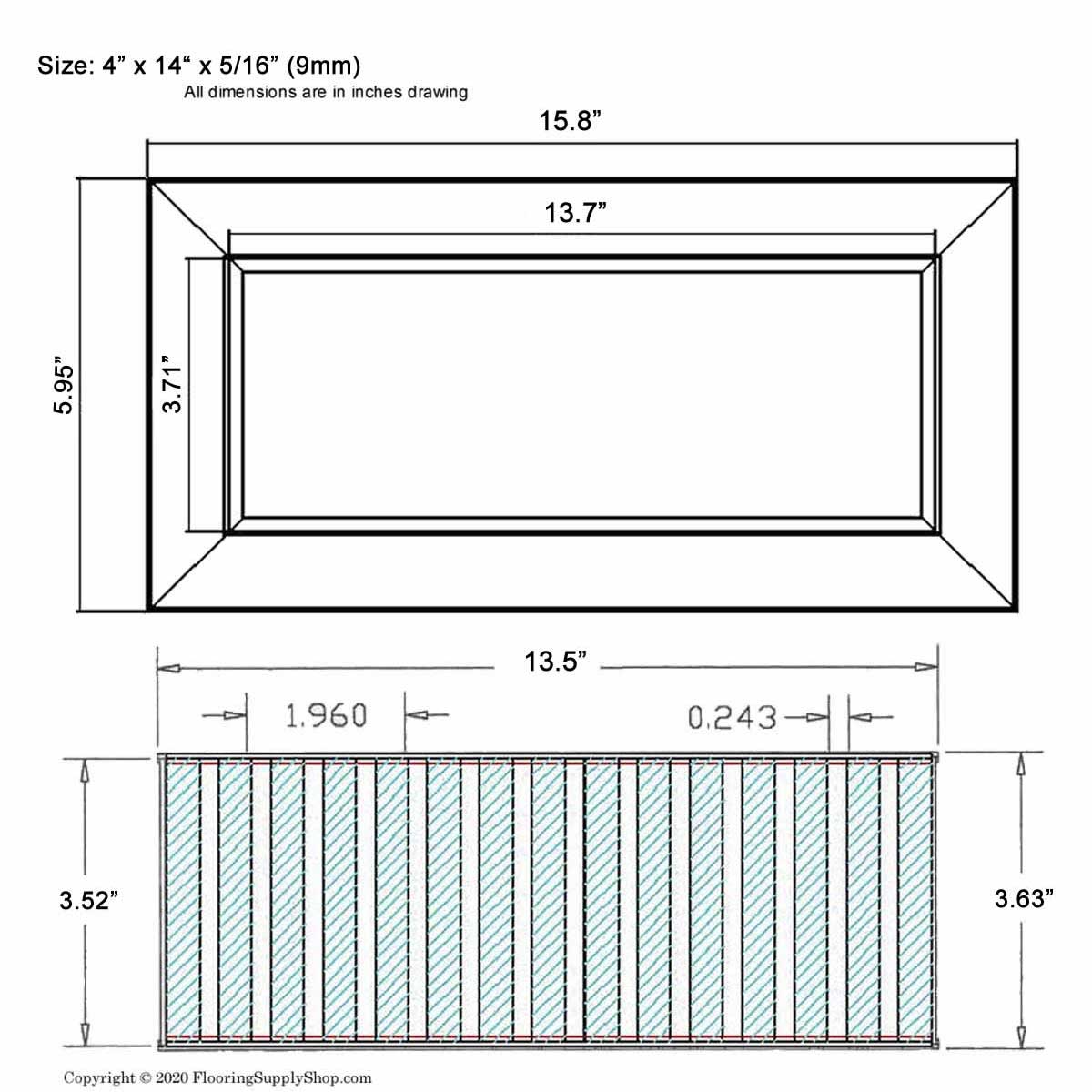 Chameleon Tile Vent Registers 4 x 14
