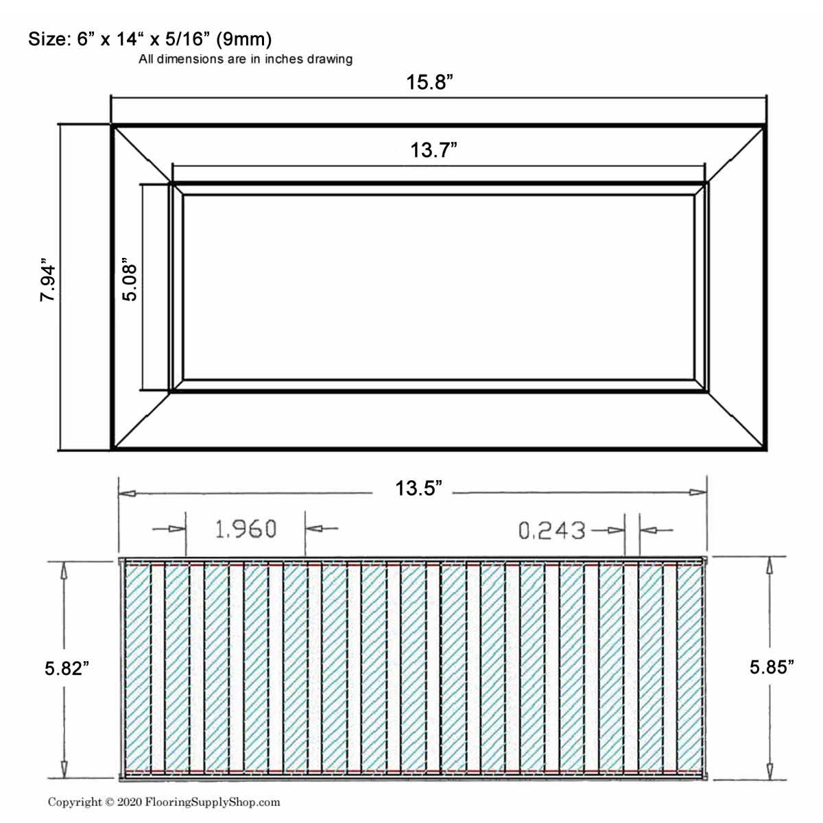 Chameleon Tile Vent Registers 6 x 14