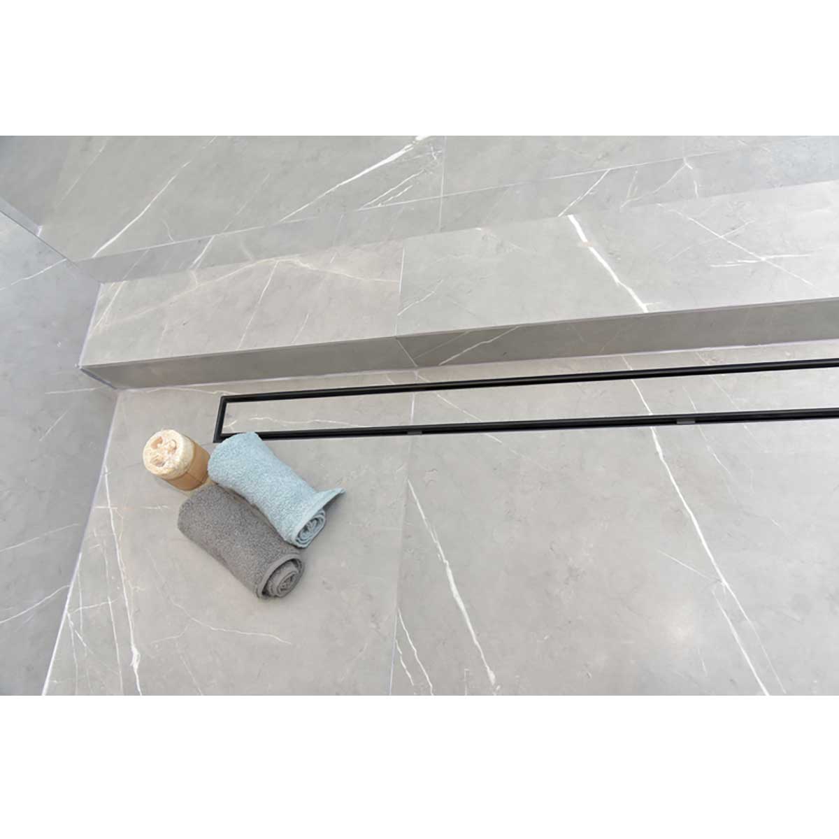 SereneDrains Linear Shower Drain Tile Insert Matte Black