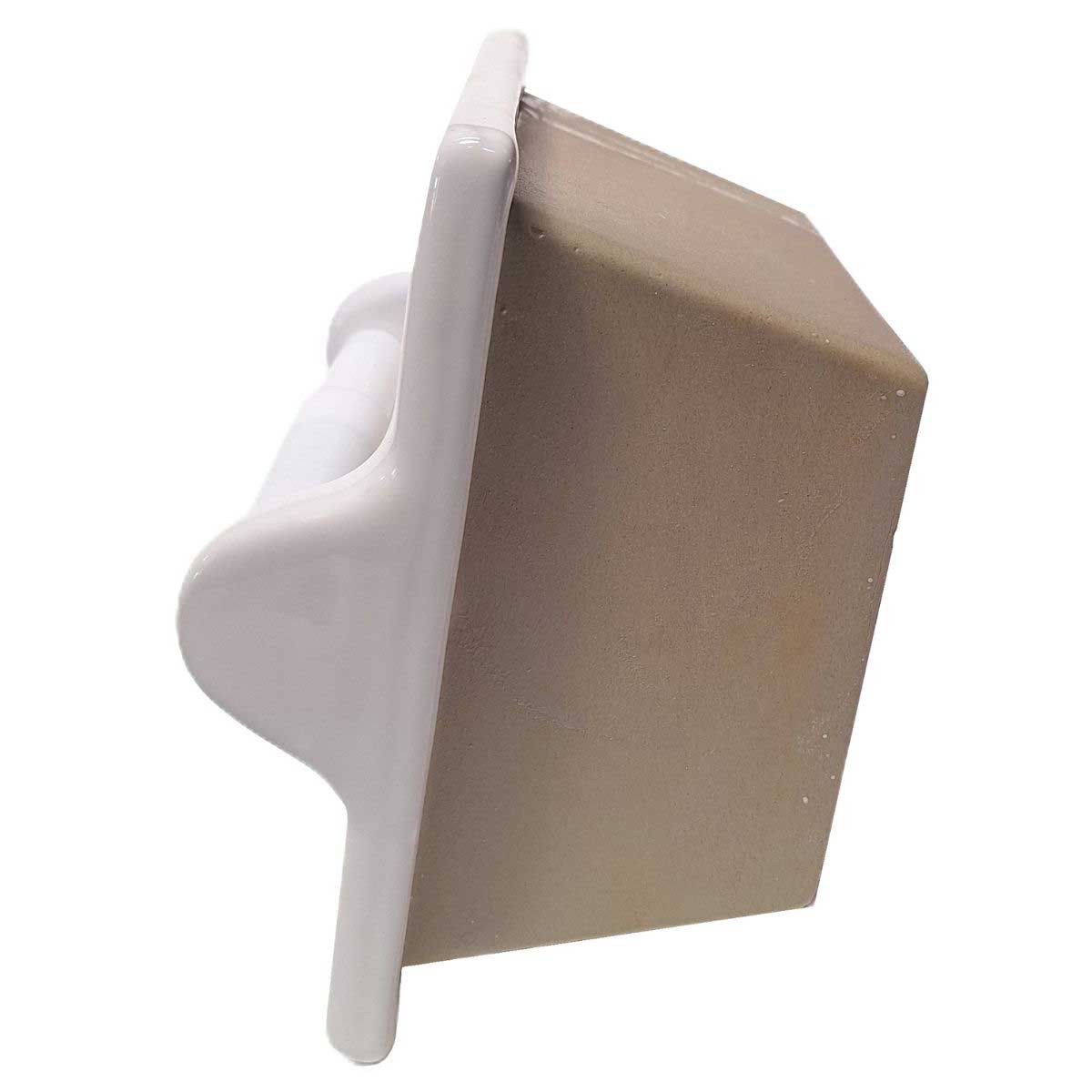 SereneDrains Ceramic Recessed Toilet Paper Holder White Glossy Extended Extra Large Bathroom Tissue Roll