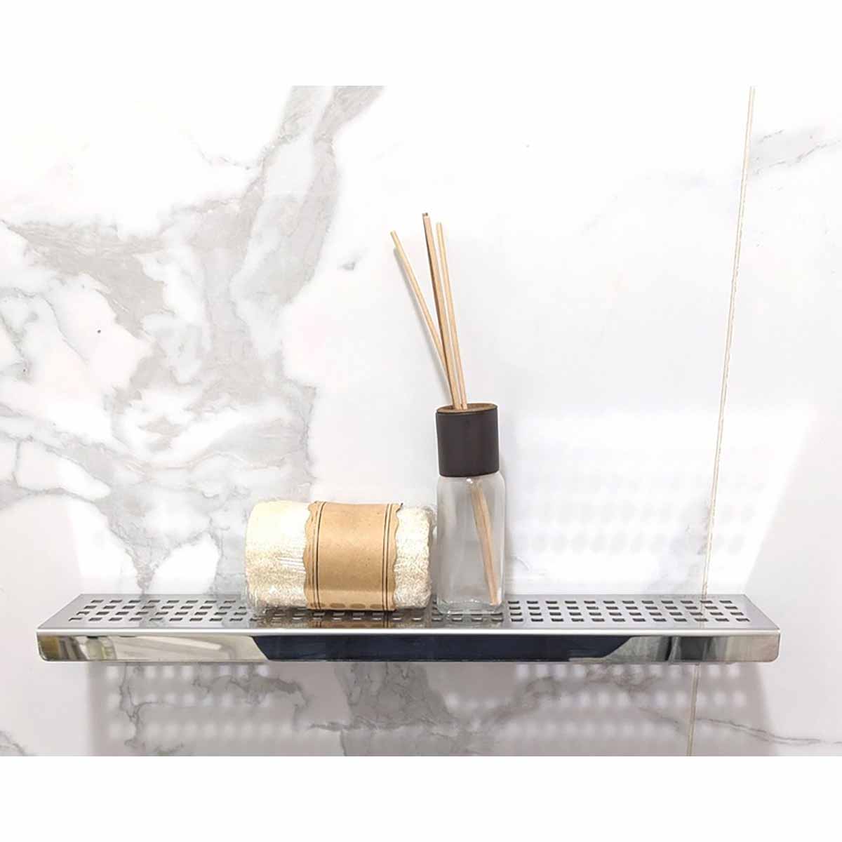 SereneDrains Shower Shelf Stainless Steel - Traditional Square - Polished