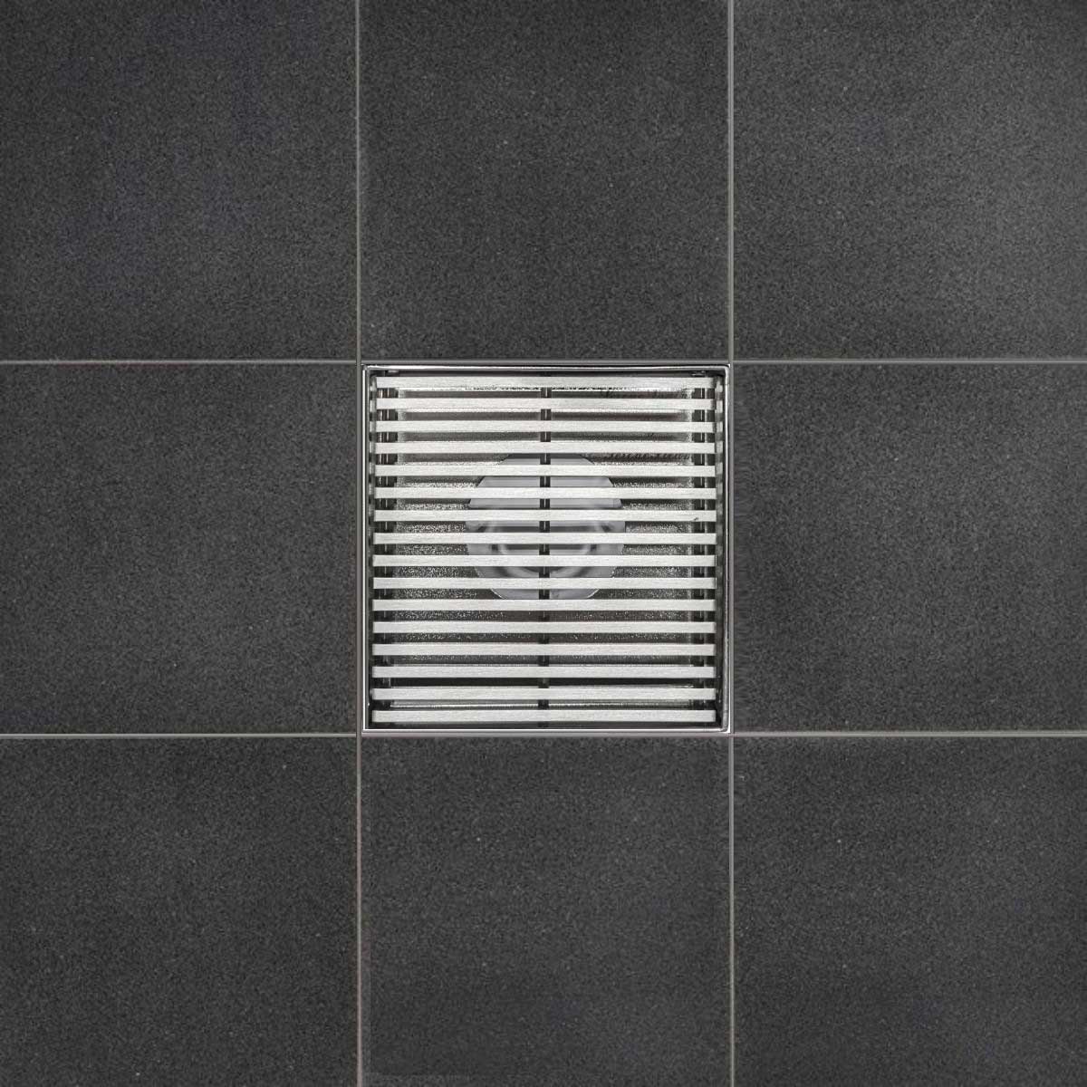 SereneDrains Square Shower Drain Linear Wedge 4