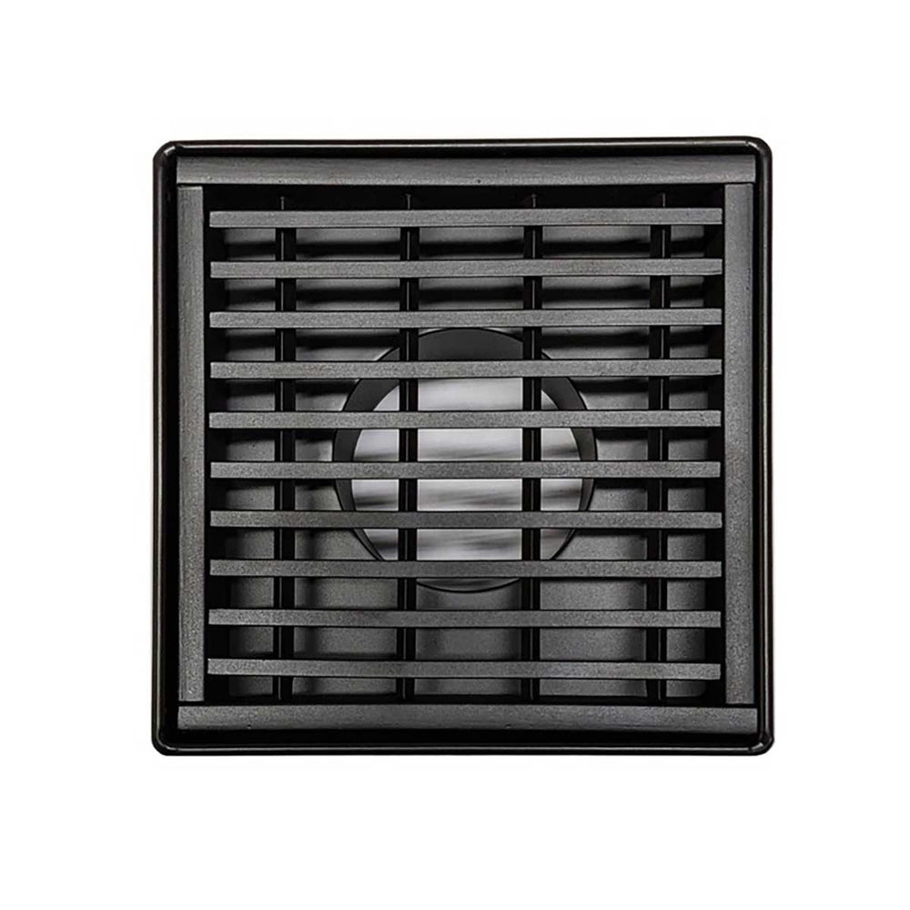 SereneDrains Square Shower Drain Linear Wedge 4 Matte Black