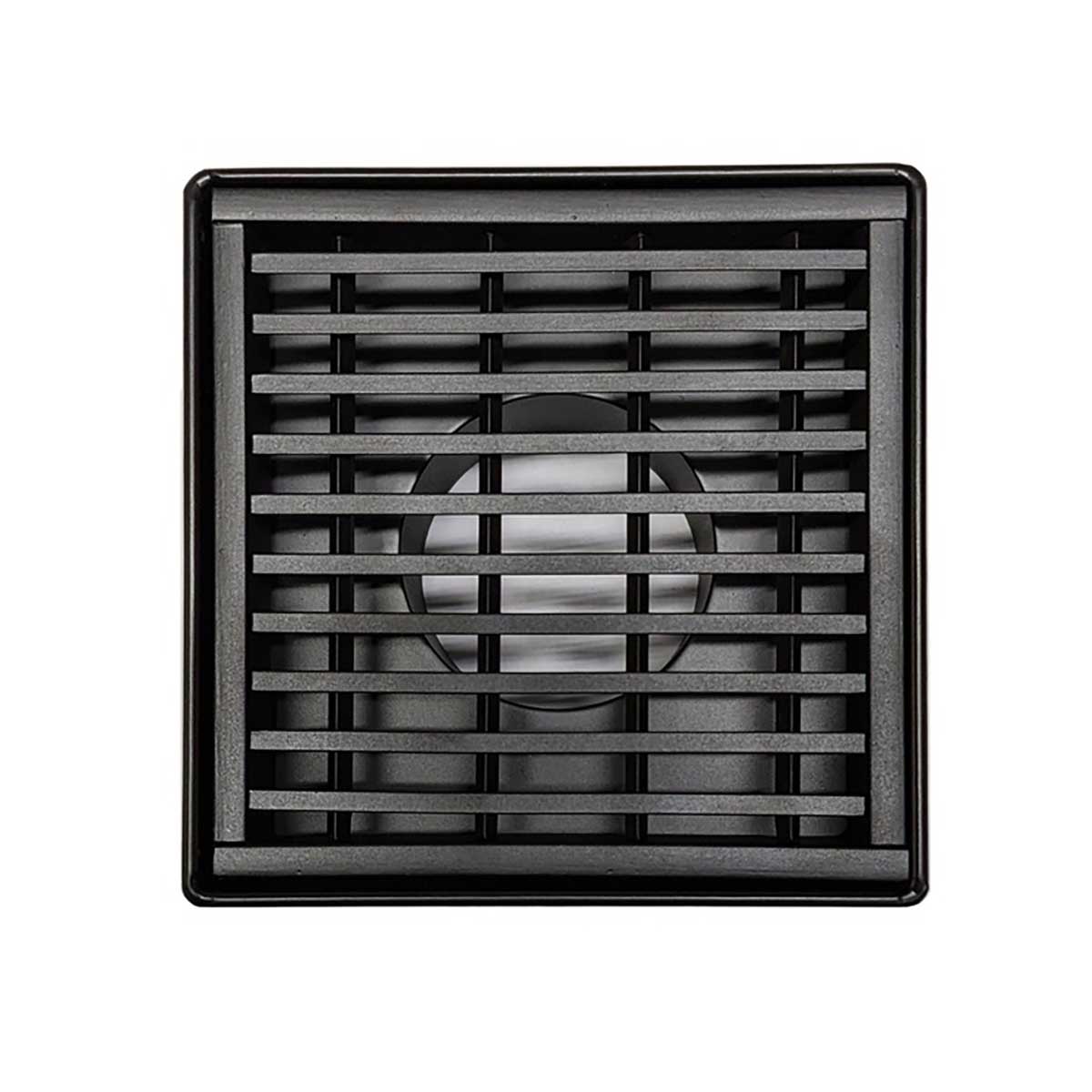SereneDrains Square Shower Drain Linear Wedge 4 Matte Black