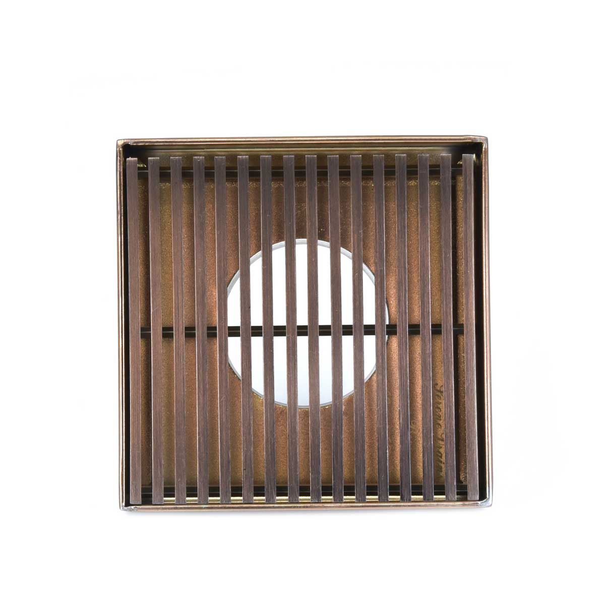SereneDrains Square Shower Drain Linear Wedge 4 Bronze