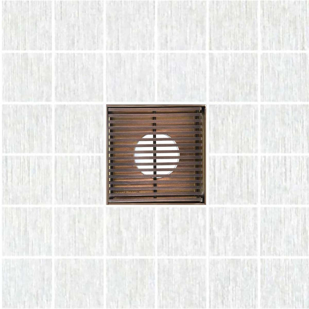SereneDrains Square Shower Drain Linear Wedge 4 Bronze