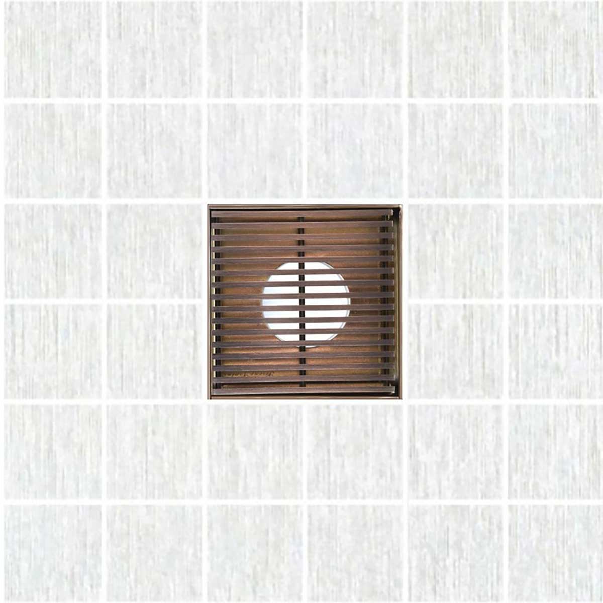 SereneDrains Square Shower Drain Linear Wedge 4 Bronze