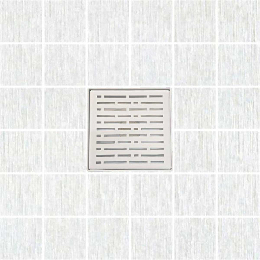 SereneDrains Square Shower Drain Broken Lane Matte White 6