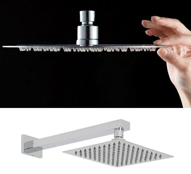 Ultra-Thin Square Rain Shower Head 10 inch by Serene Steam