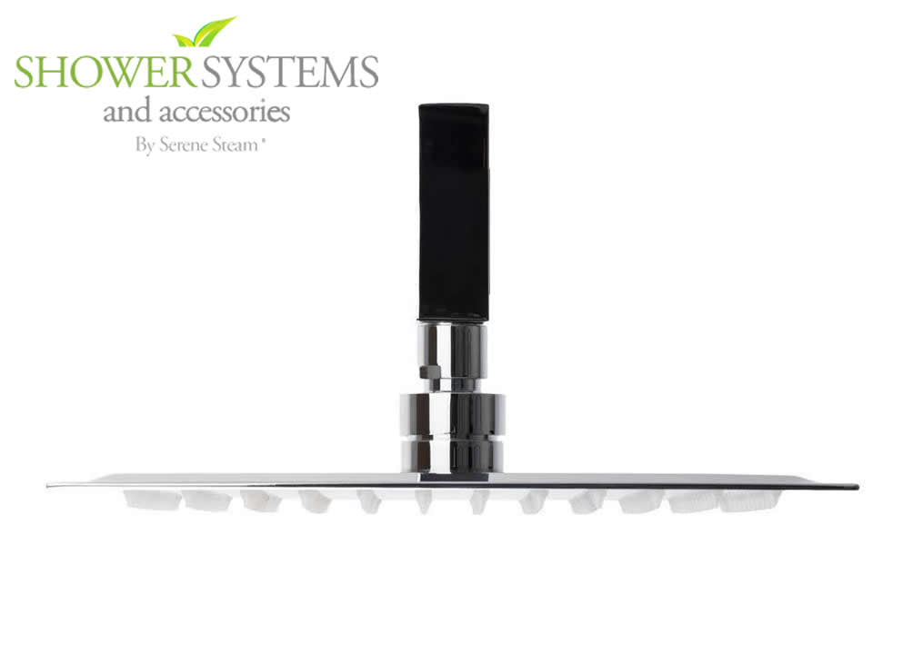 Ultra-Thin Square Rain Shower Head 8 inch by Serene Steam